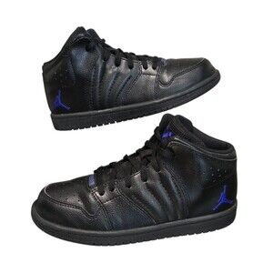 Jordan 1 Flight 4 Youth Size 2.5Y Black Basketball Shoes Sneakers